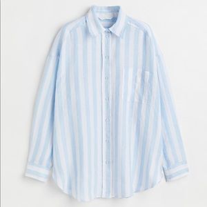 H&M Striped Oversized Linen shirt